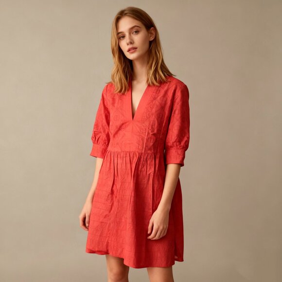 NWOT TWINSET Women's Red Eyelet Embroidered Mini Dress Size 44 - Picture 1 of 9